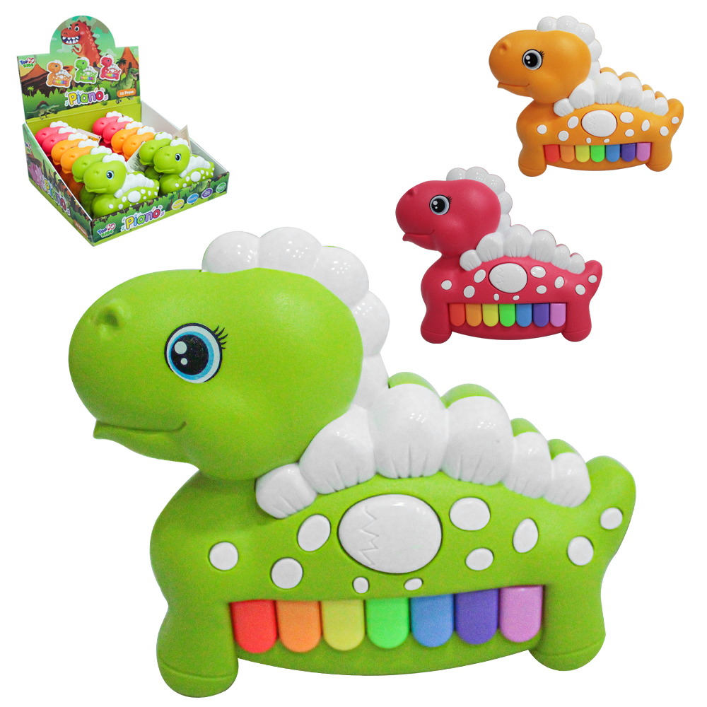 TECLADO / PIANO BABY MUSICAL DINOSSAURO INFANTIL COM LUZ A PILHA TOP KIDS DP PLAY