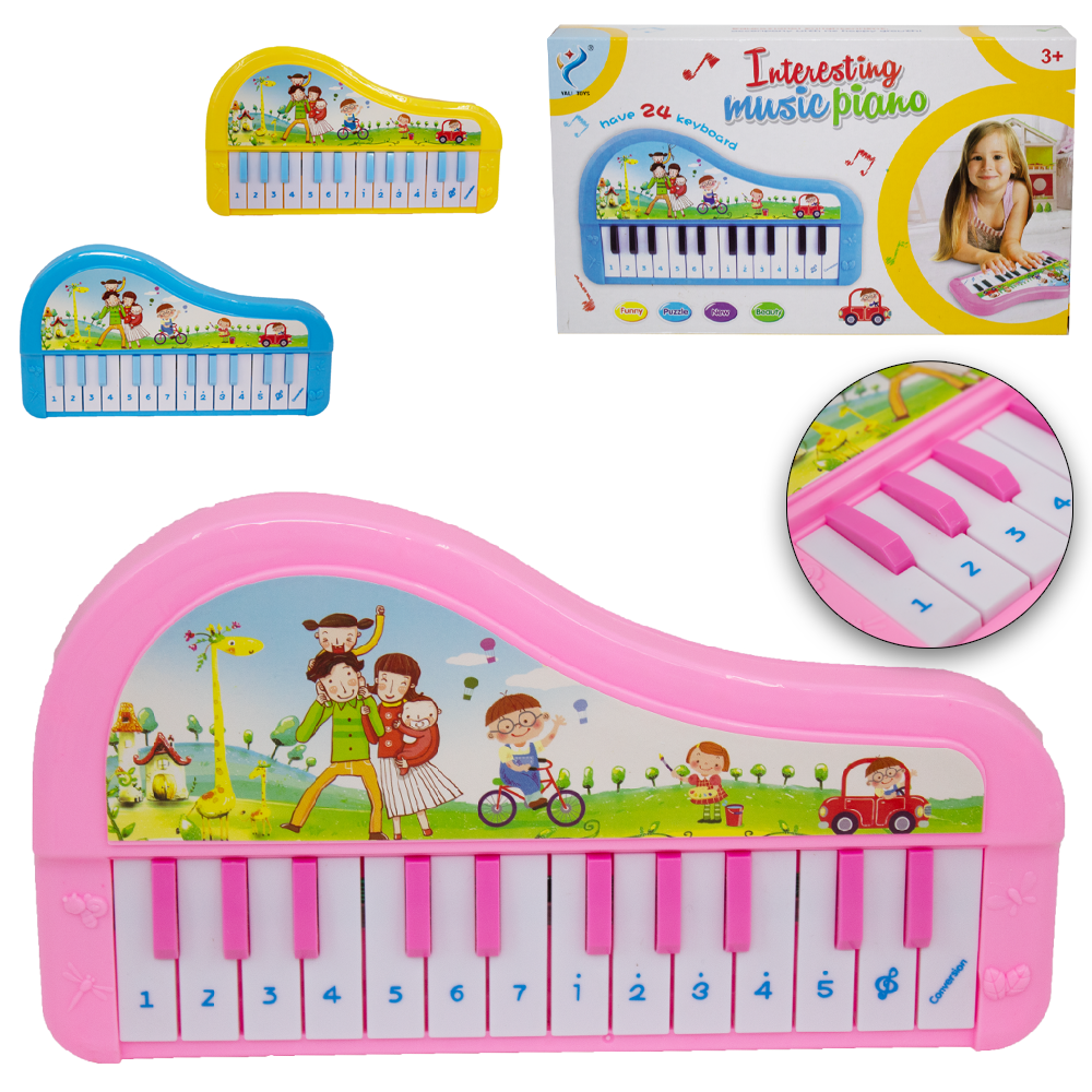 TECLADO / PIANO MUSICAL INFANTIL INTERESTING MUSIC A PILHA 25X14CM