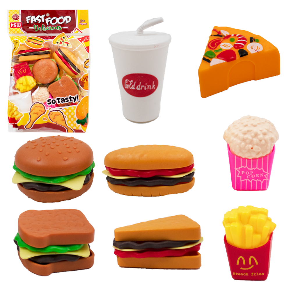 KIT COZINHA INFANTIL COM LANCHE HAMBURGUER + SANDUICHE E ACESSORIOS FAST FOOD DELICIOUS 26 PECAS