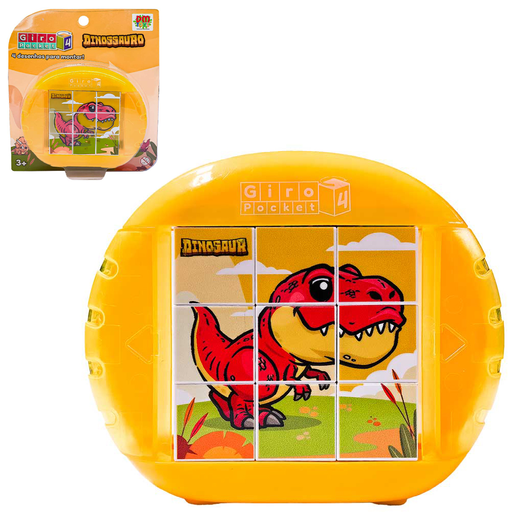 QUEBRA CABECA GIRO POCKET DINOSSAURO 4 DESENHOS PARA MONTAR