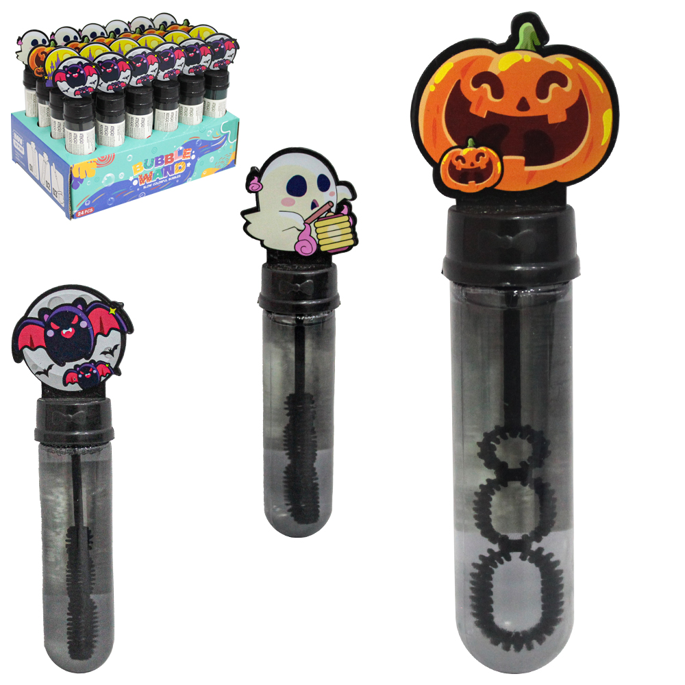 LANCA BOLHA DE SABAO NO TUBO HALLOWEEN BUBBLE WAND 13,5CM DP PLAY