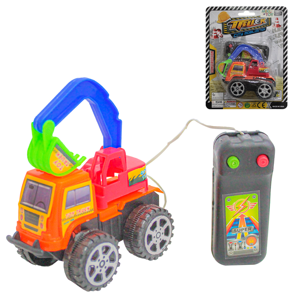 CAMINHAO RETROESCAVADEIRA COM CONTROLE REMOTO COM FIO TRUCK CITY MOBILIZATION