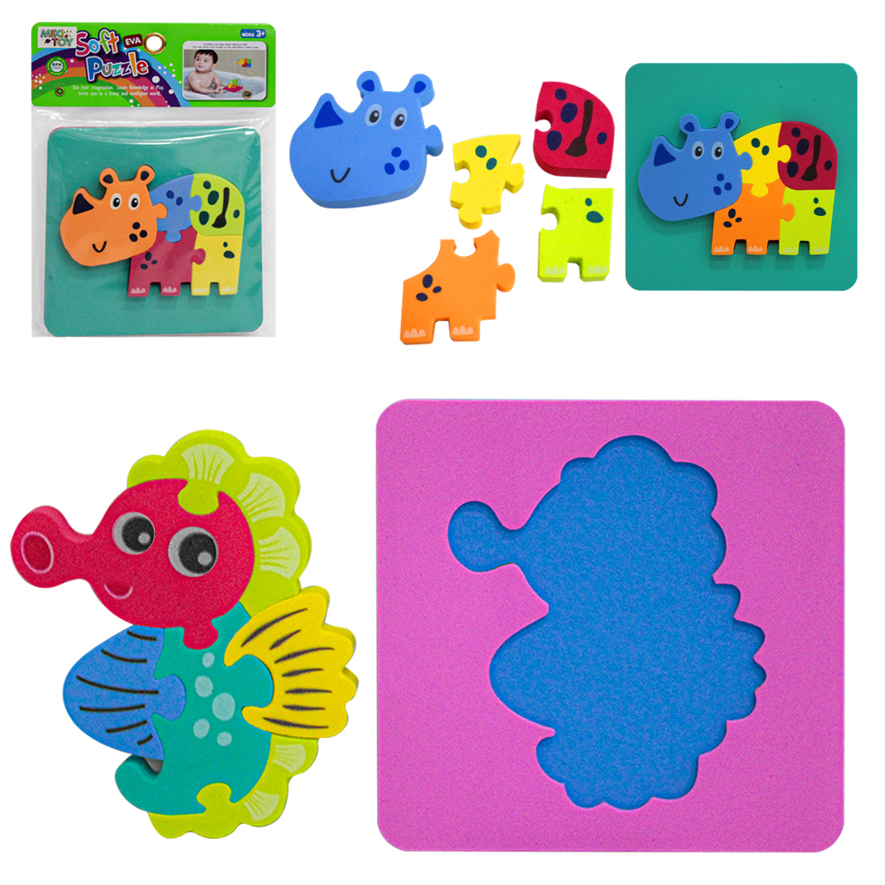TABULEIRO DIDATICO EDUCATIVO QUEBRA CABECA DE ENCAIXE ANIMAL DE EVA 14CM