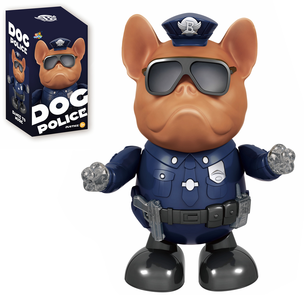CACHORRO DOG POLICE COM SOM E LUZ A PILHA