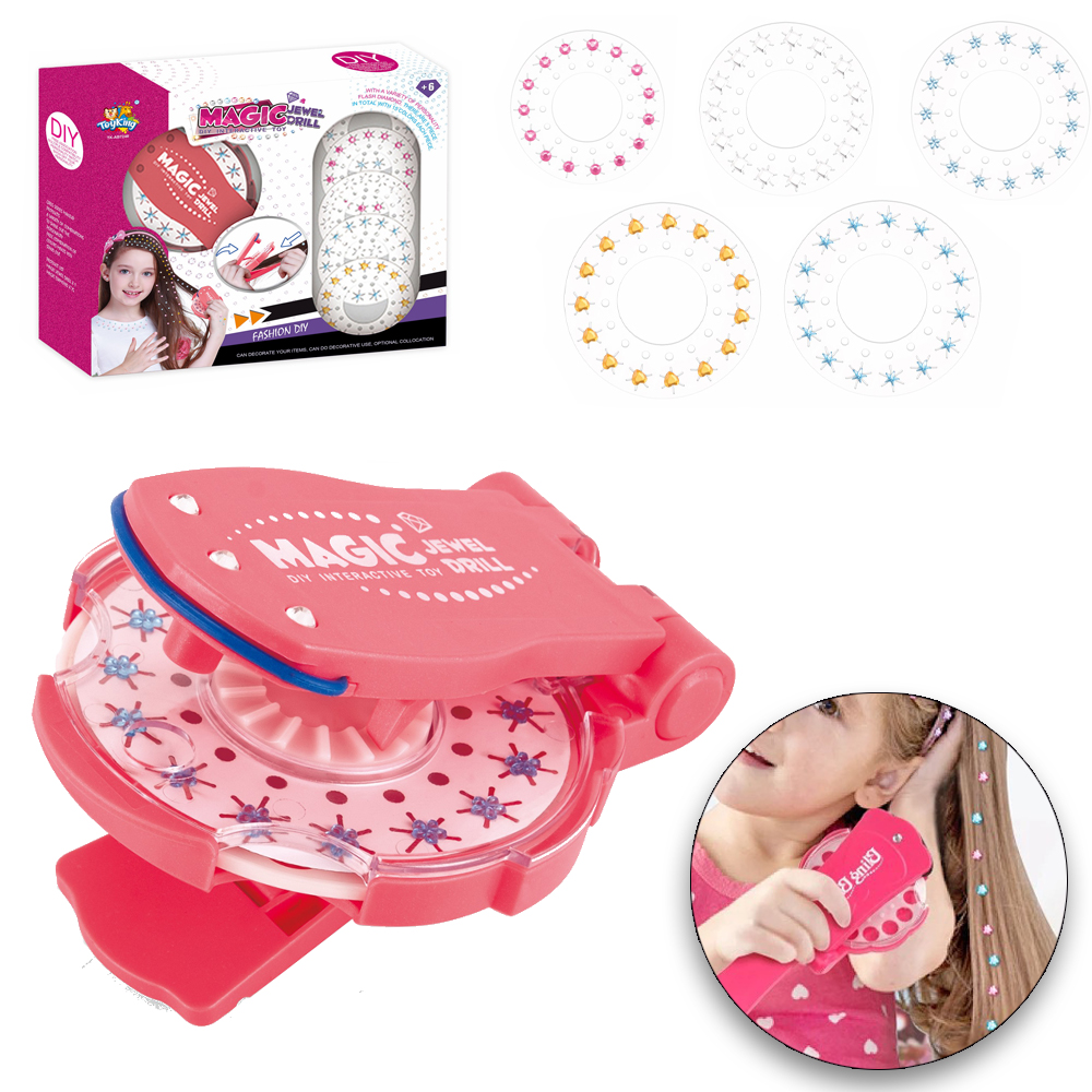 KIT BELEZA INFANTIL COM ADESIVO DECORATIVO STRASS + APLICADOR COM ESPELHO