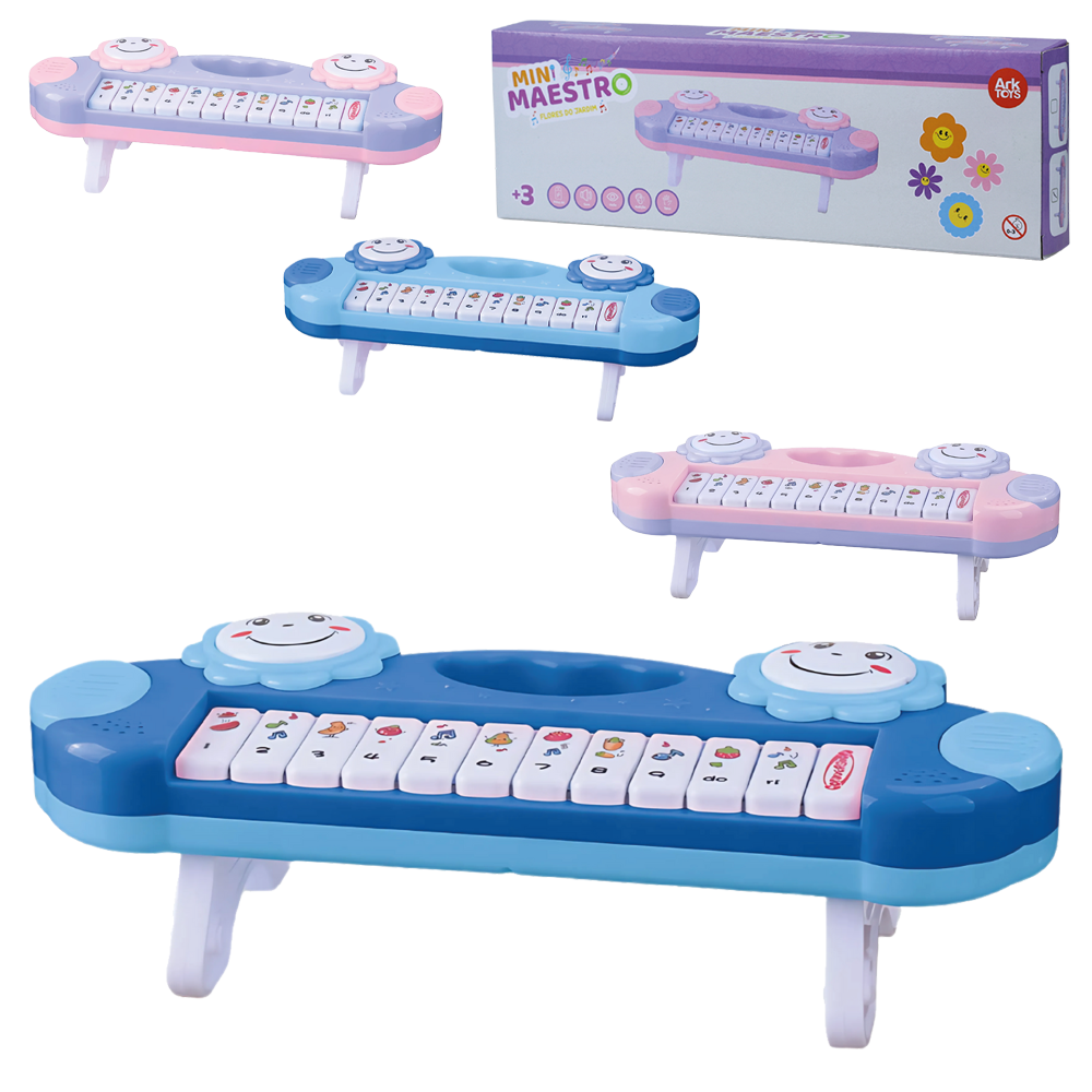 TECLADO / PIANO MUSICAL INFANTIL MINI MAESTRO FLORES DO JARDIM A PILHA