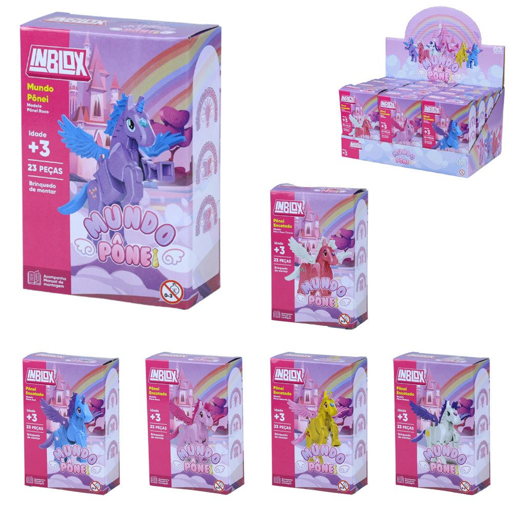 BLOCOS DE MONTAR INBLOX MUNDO UNICORNIO / PONEY ENCANTADO TLEG DP PLAY