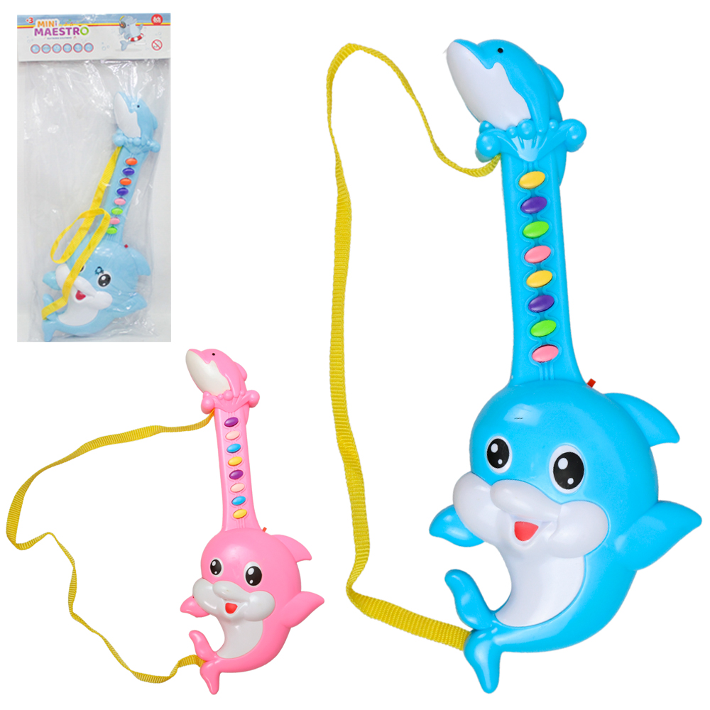 GUITARRA MUSICAL INFANTIL GOLFINHO MINI MAESTRO A PILHA