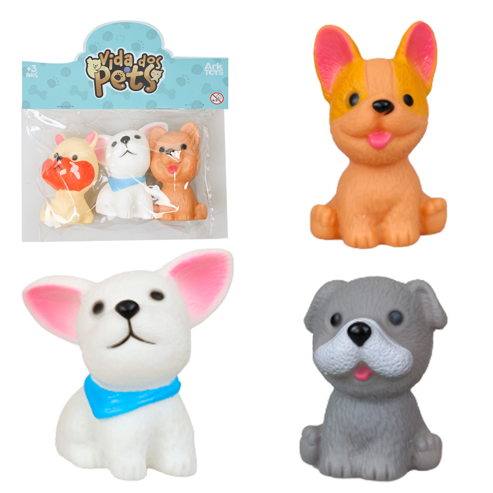 KIT PET COM CACHORRO COM SOM VIDA DOS PETS 3 PECAS 