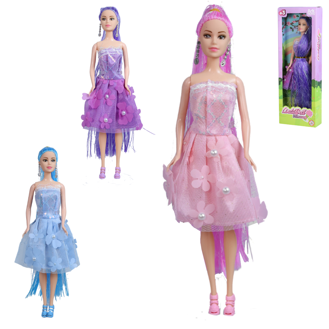 BONECA LINDA BELL PRIMAVERA COM VESTIDO
