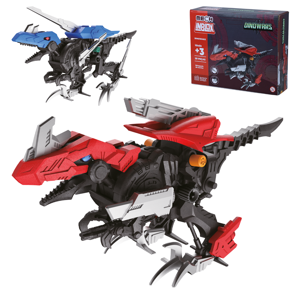 BLOCOS DE MONTAR INBLOX DINOWARS MECH A CORDA TLEG