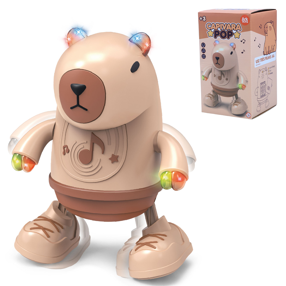 CAPIVARA POP DANCARINA COM SOM E LUZ A PILHA