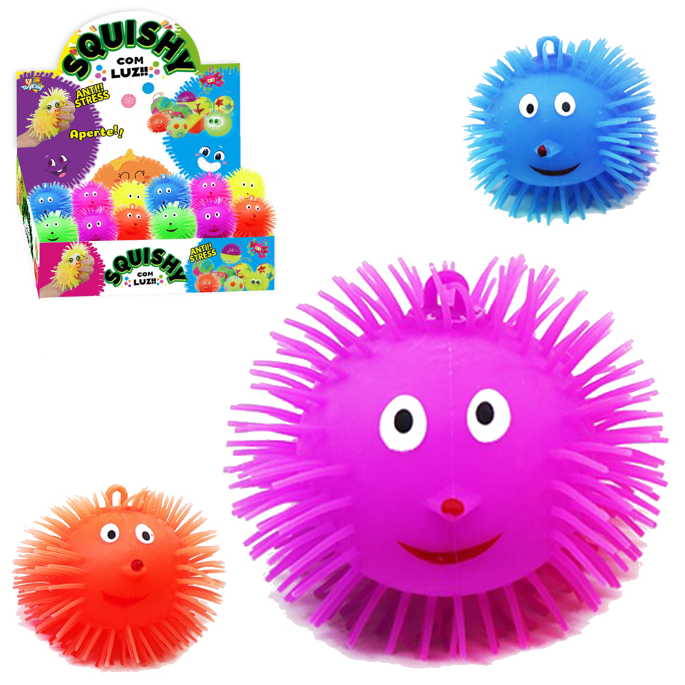 BOLA COM LUZ A BATERIA MANIA FLOFYS SQUISHY DP PLAY