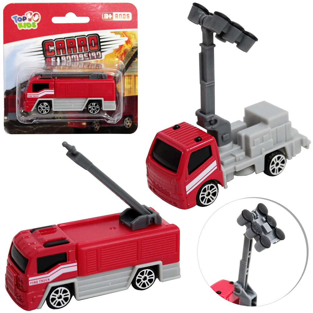 CAMINHAO DE METAL BOMBEIRO TOP KIDS RODA LIVRE