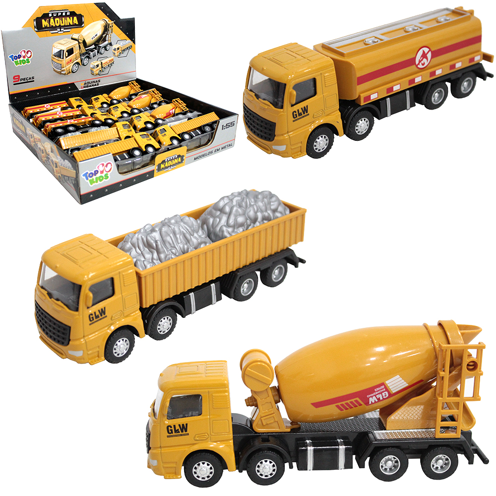 CAMINHAO DE METAL / PLASTICO CONSTRUCAO TOP KIDS RODA LIVRE DP PLAY