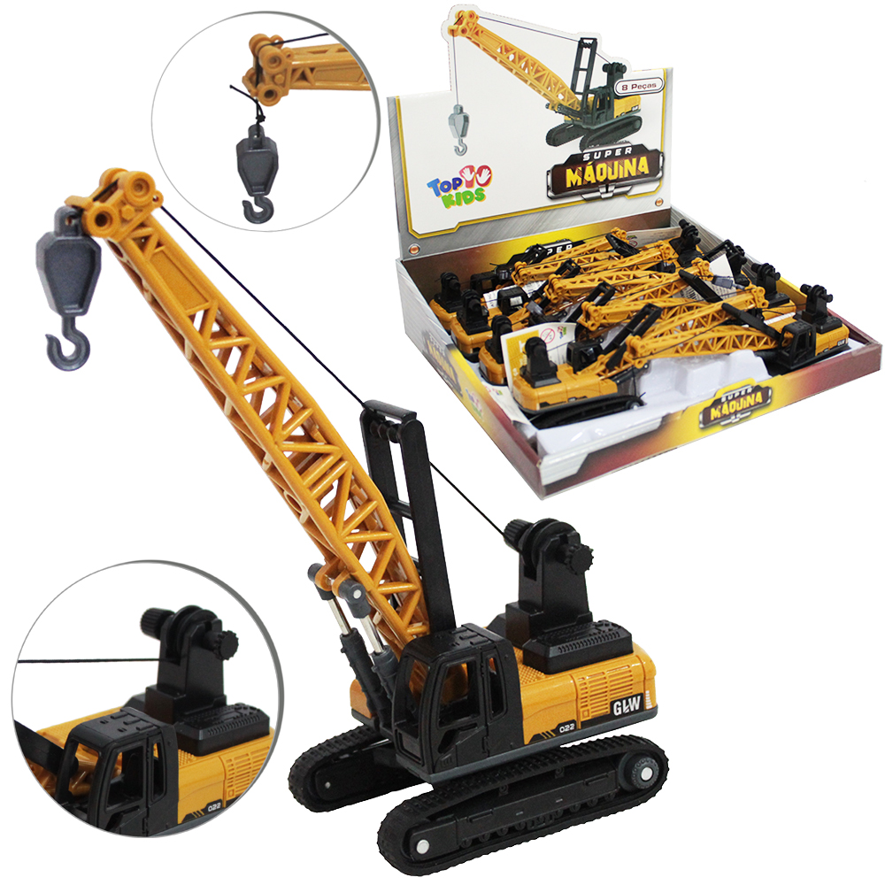 TRATOR GUINDASTE DE METAL / PLASTICO TOP KIDS RODA LIVRE