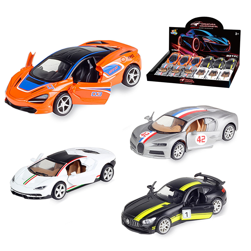 CARRO DE METAL A FRICCAO PULL BACK MINIATURA COLECIONAVEL DP PLAY 