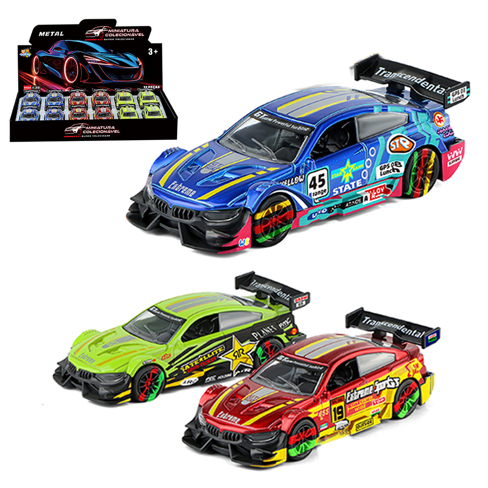 CARRO DE METAL A FRICCAO PULL BACK MINIATURA COLECIONAVEL DP PLAY