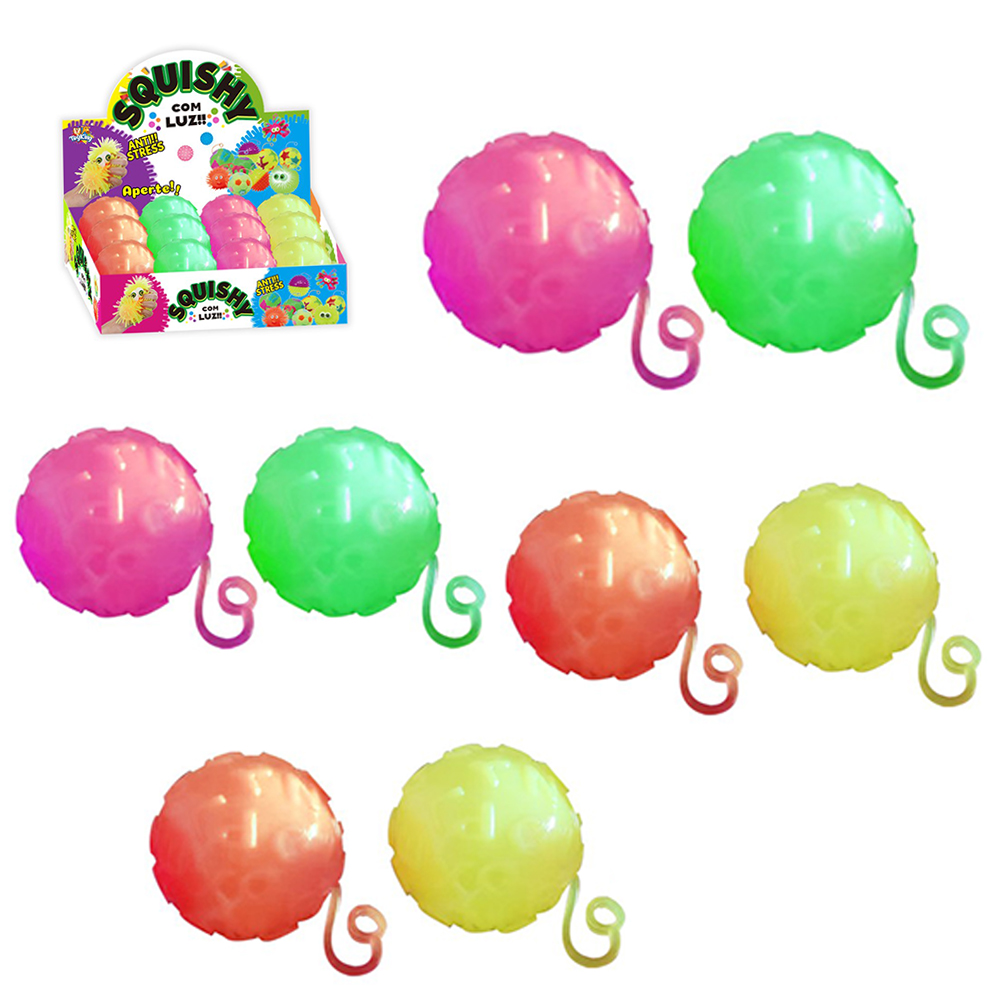 BOLA MALUCA IOIO COM SOM + LUZ A BATERIA SQUISHY DP PLAY