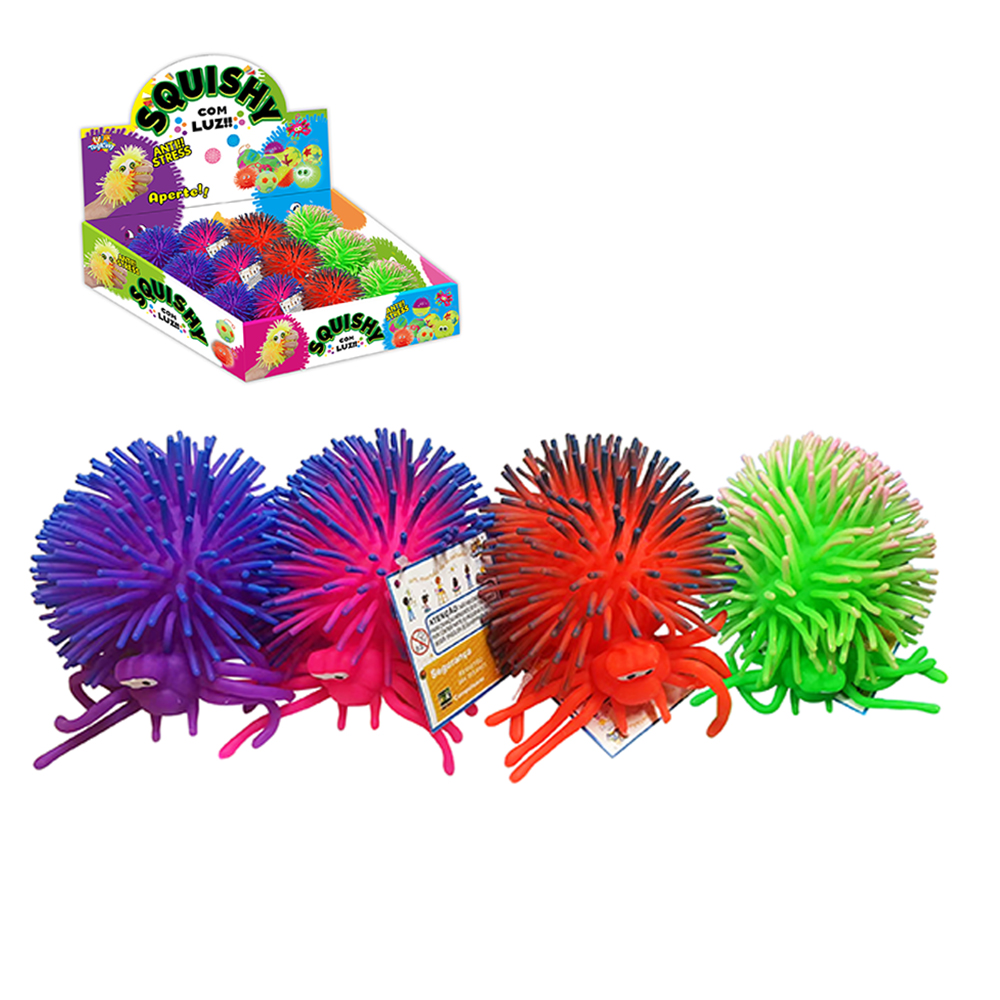 ARANHA COM LUZ A BATERIA MANIA FLOFYS SQUISHY DP PLAY