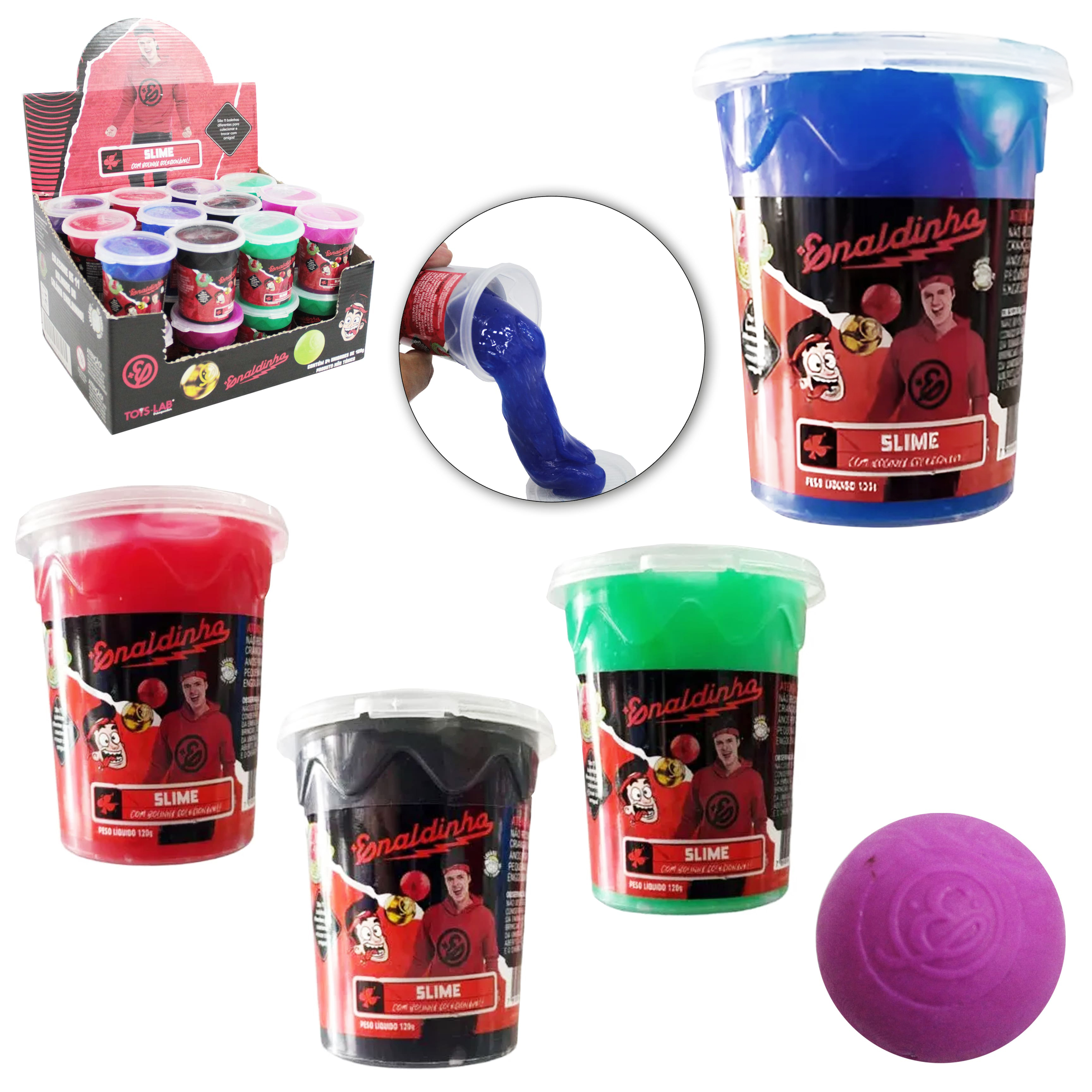 GELEINHA SLIME GELASTICA ENALDINHO COM BOLINHA INTERPLANETARIAS COLECIONAVEL 120G NO POTE DP PLAY 