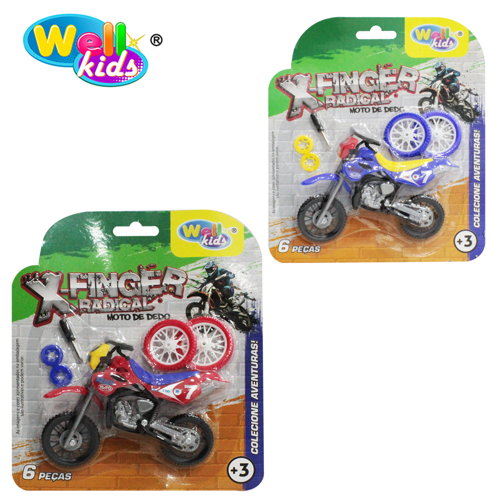 MOTO DE DEDO X-FINGER RADICAL COM ACESSORIOS 6 PECAS WELLKIDS