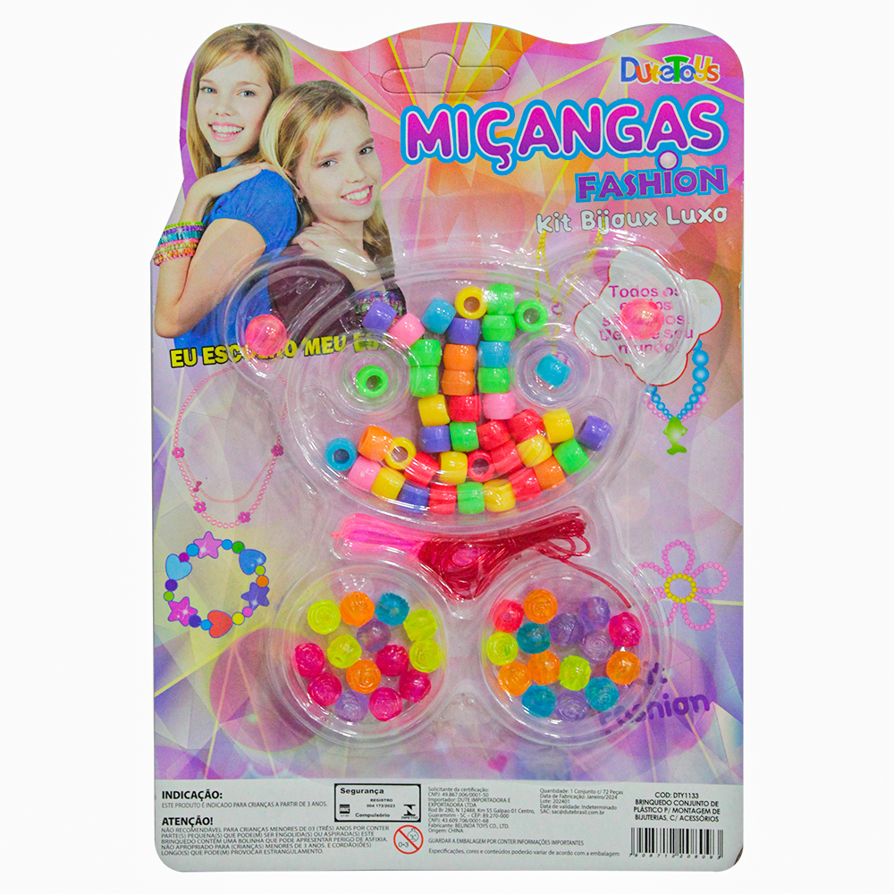 KIT BELEZA / BIJUTERIA INFANTIL COM 72 MICANGAS FASHION URSO