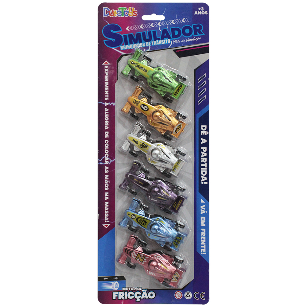 CARRO FORMULA 1 A FRICCAO PULL BACK SIMULADOR COM 6 PECAS