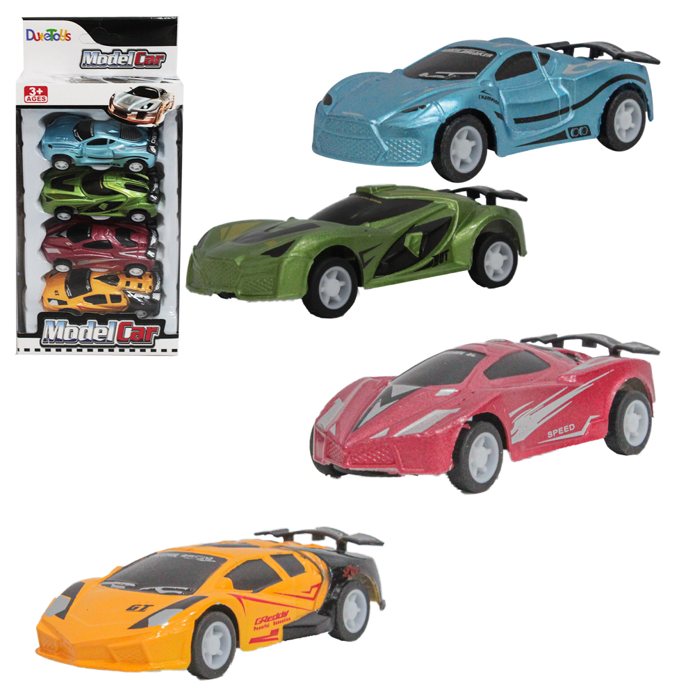 CARRO A FRICCAO PULL BACK MODEL CAR COM 4 PECAS