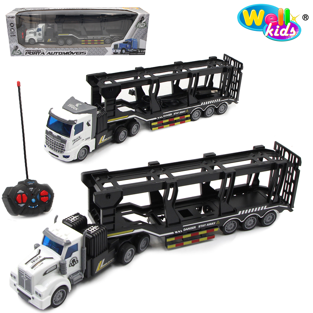 CAMINHAO CEGONHEIRA COM CONTROLE REMOTO SEM FIO CEGONHA FUSION POSSANTES 7 FUNCOES LUZ BATERIA RECARREGAVEL WELLKIDS