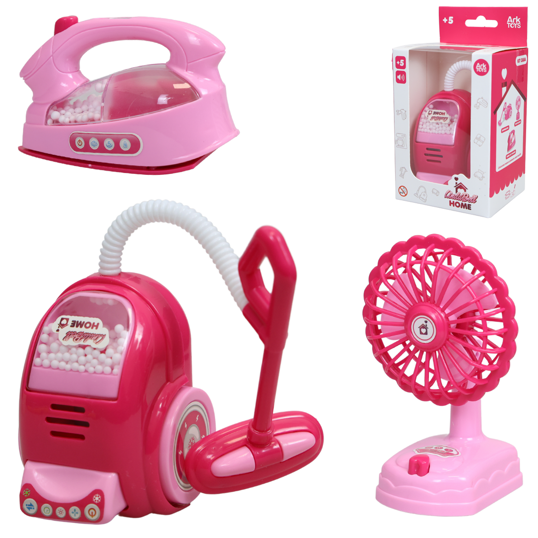 MINI ELETRODOMESTICO CASA ASPIRADOR DE PO / FERRO DE PASSAR / VENTILADOR LINDA BELL HOME KIT CASA A PILHA