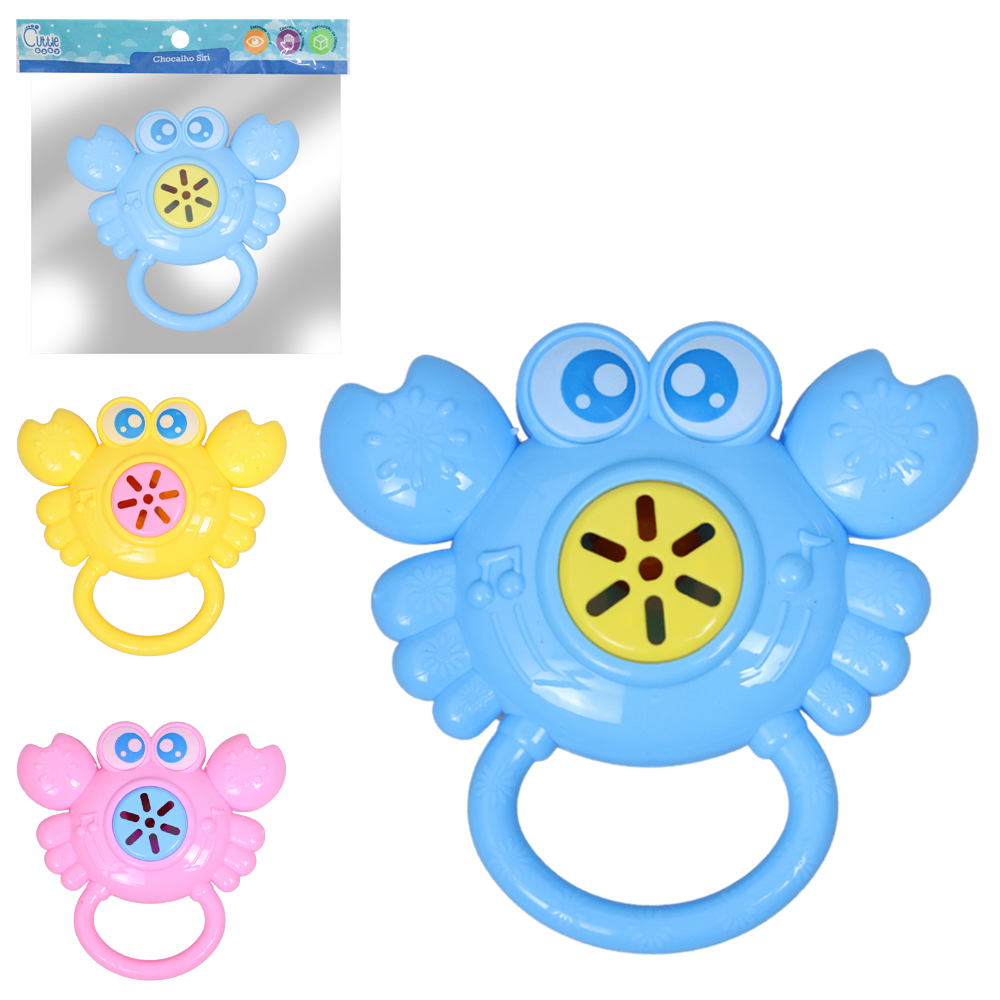 CHOCALHO BABY DIVERTIDO CARANGUEJO SIRI COM GUIZO CUTTIE BABY 11X10,5CM