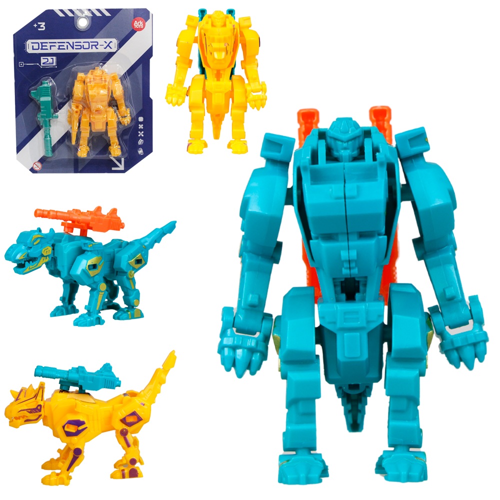 ANIMAL SELVAGEM TRANSFORME ROBO OU ROBO TRANSFORME ANIMAL SELVAGEM DEFENSOR-X COM ACESSORIO