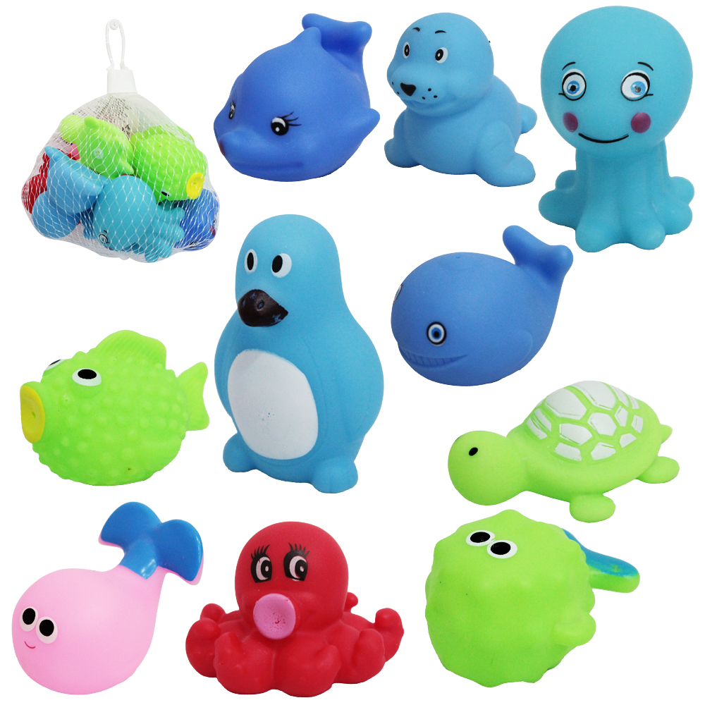 KIT ANIMAL BICHINHOS DE VINIL COM SOM ANIMAIS MARINHO HORA DO BANHO 10 PECAS NA REDE