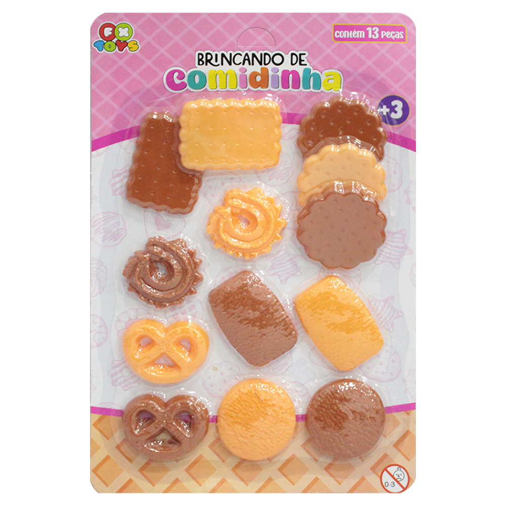 KIT COZINHA INFANTIL BRINCANDO DE COMIDINHA BOLACHAS 13 PECAS