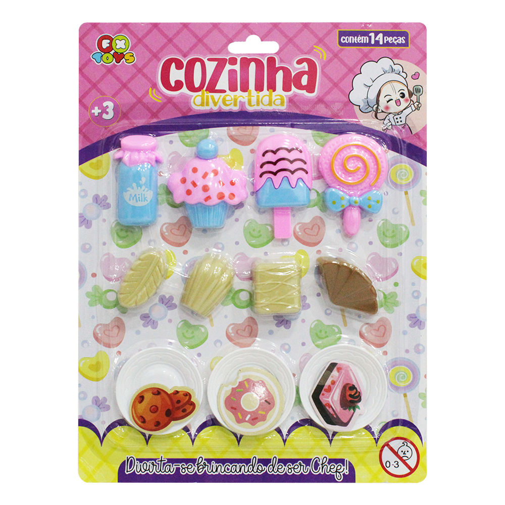 KIT COZINHA INFANTIL COZINHA DIVERTIDA CHOCOLATES / SORVETE 14 PECAS