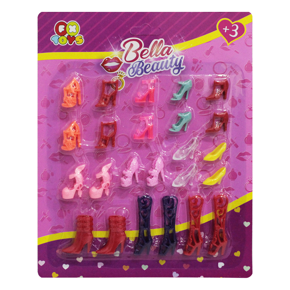 KIT SAPATOS / SANDALIAS E BOTAS PARA BONECA BELLA BEAUTY 12 PARES