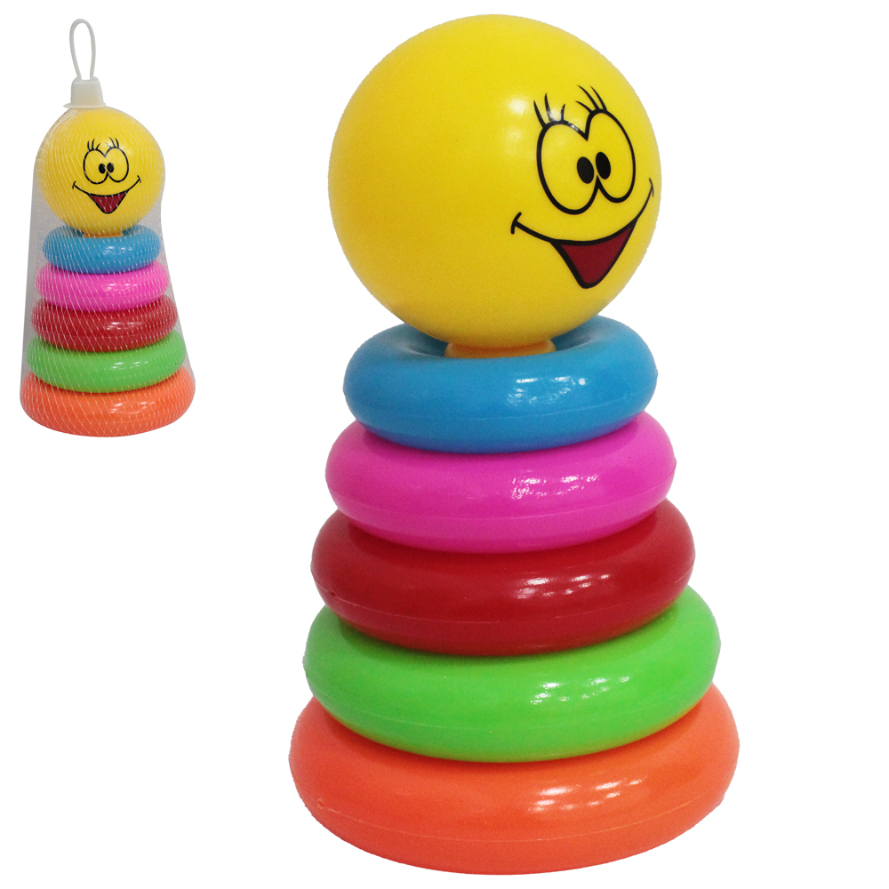 PIRAMIDE ARGOLAS DIDATICO EDUCATIVO MONTA E DESMONTA DE PLASTICO 17,5X10CM