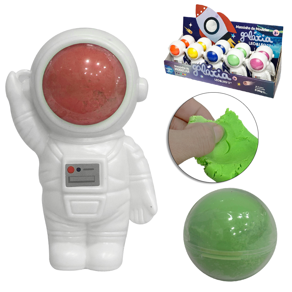 MASSINHA DE MODELAR NO ESTOJO GALAXIA ASTRONAUTA DP PLAY