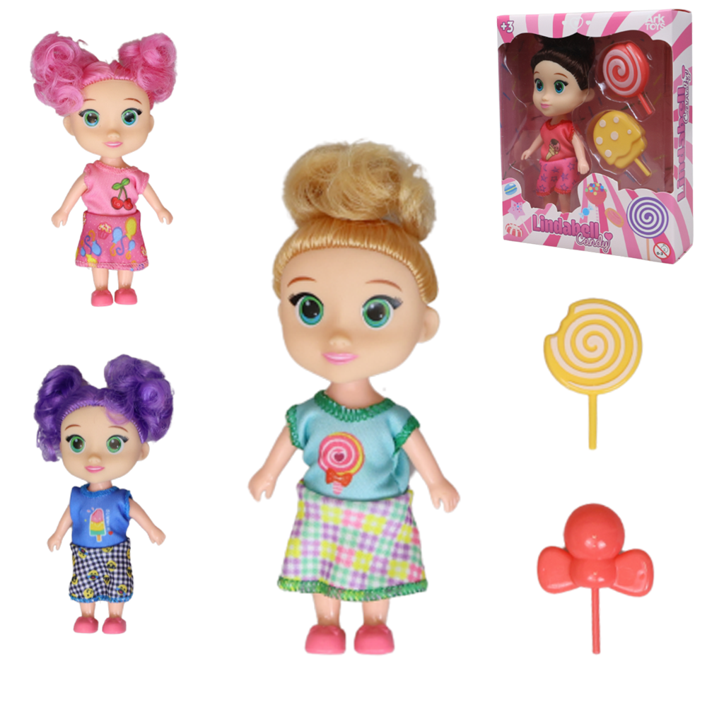 BONECA LINDA BELL CANDY COM ACESSORIOS 3 PECAS