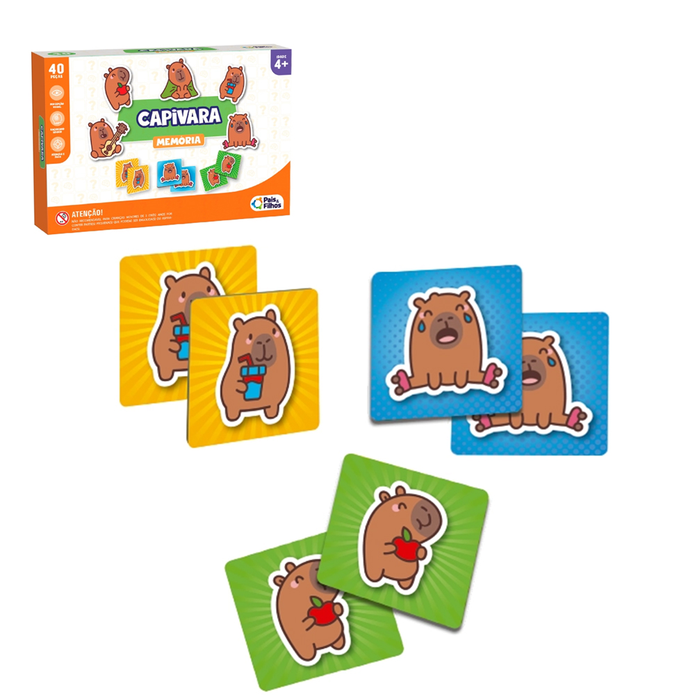 JOGO DA MEMORIA CAPIVARA COM 40 PECAS 