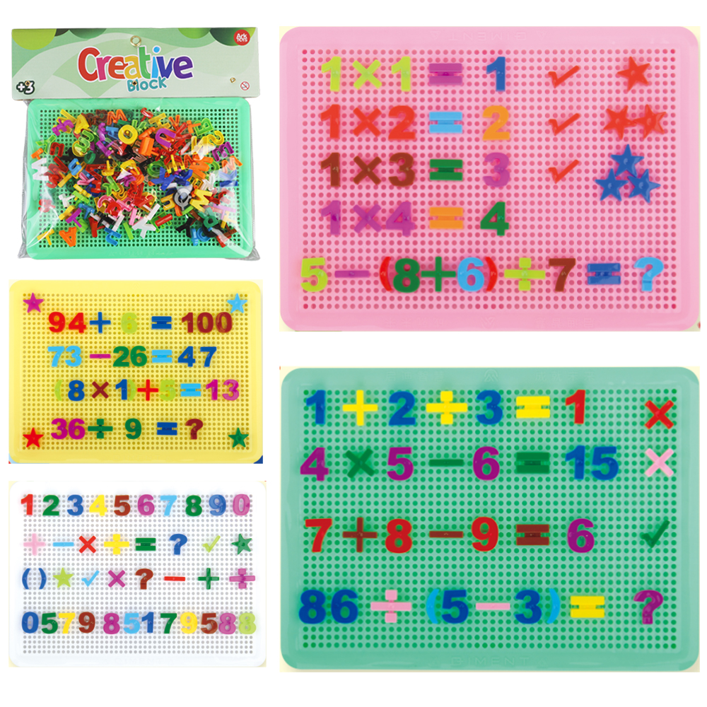 BRINQUEDO EDUCATIVO DE MONTAR ALFABETO / LETRAS E NUMEROS E BASE CREATIVE BLOCK