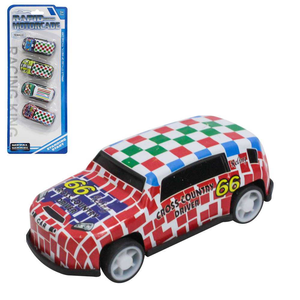 CARRO DE METAL RAPID MOTORCADE RODA LIVRE CRT COM 4 PECAS