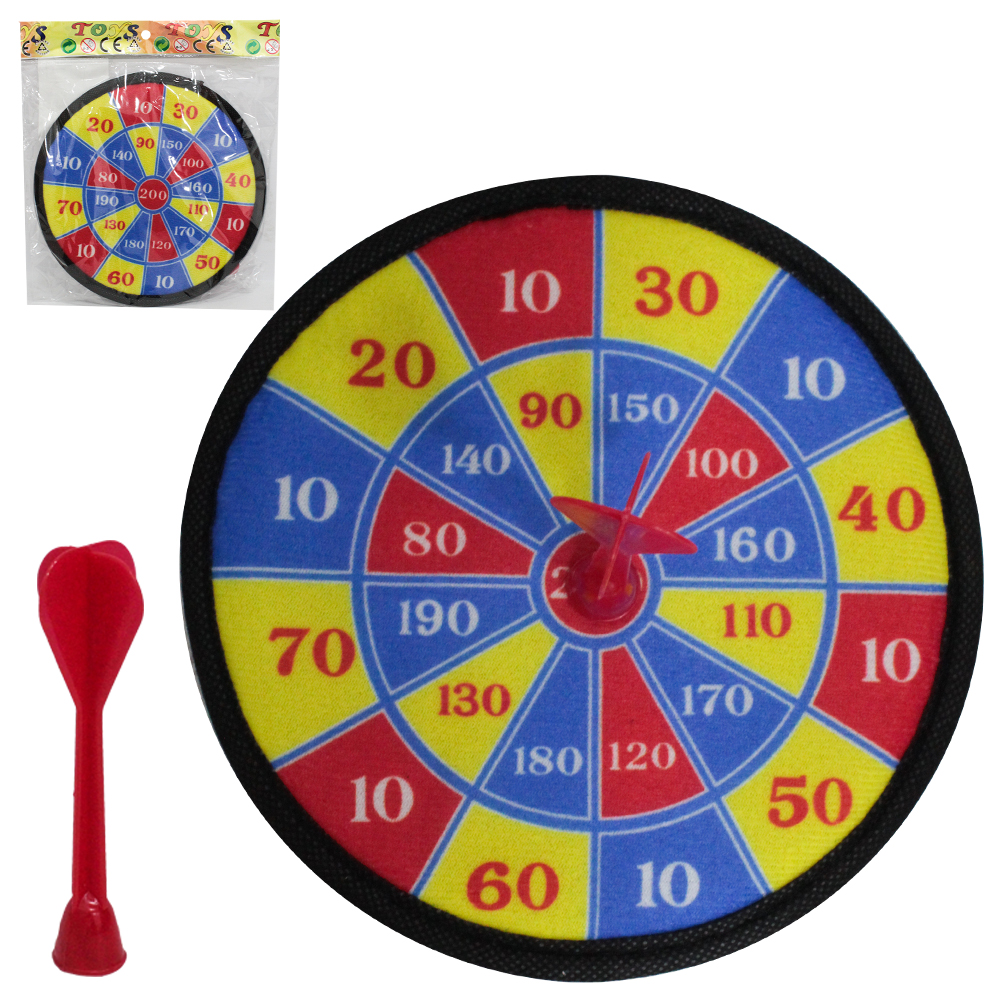 JOGO DE DARDO COM 1 DARDO DE VELCRO + ALVO REDONDO 17,5CM DE Ø