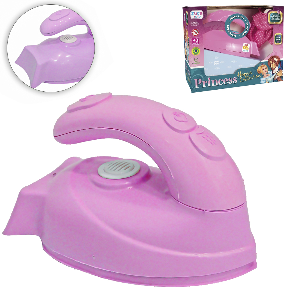 FERRO DE PASSAR INFANTIL COM ACESSORIO + SOM E LUZ PRINCESS HOME COLLECTION A BATERIA