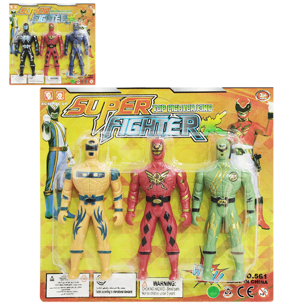 BONECO RANGER SUPER FIGHTER COM 3 PECAS