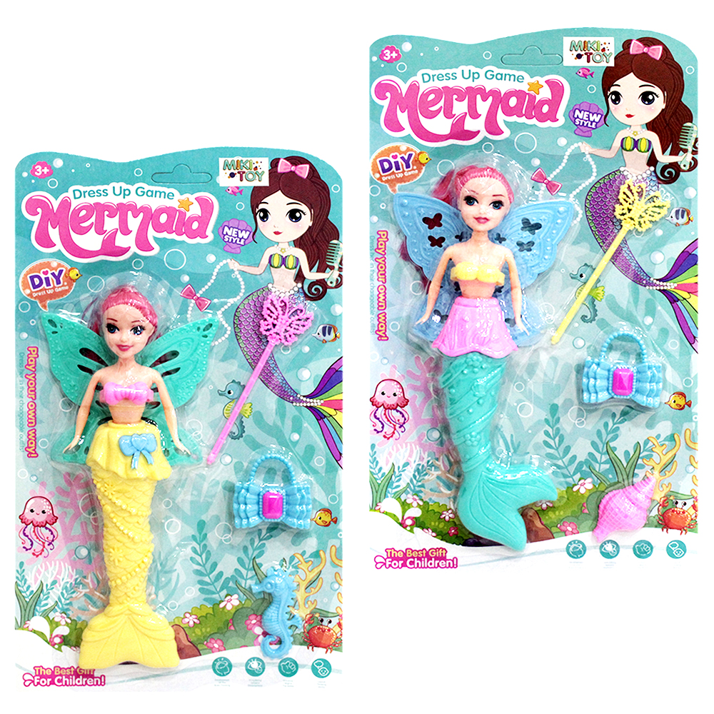 BONECA FADA / SEREIA DRESS UP GAME MERMAID COM BOLSA + ACESSORIOS 4 PECAS
