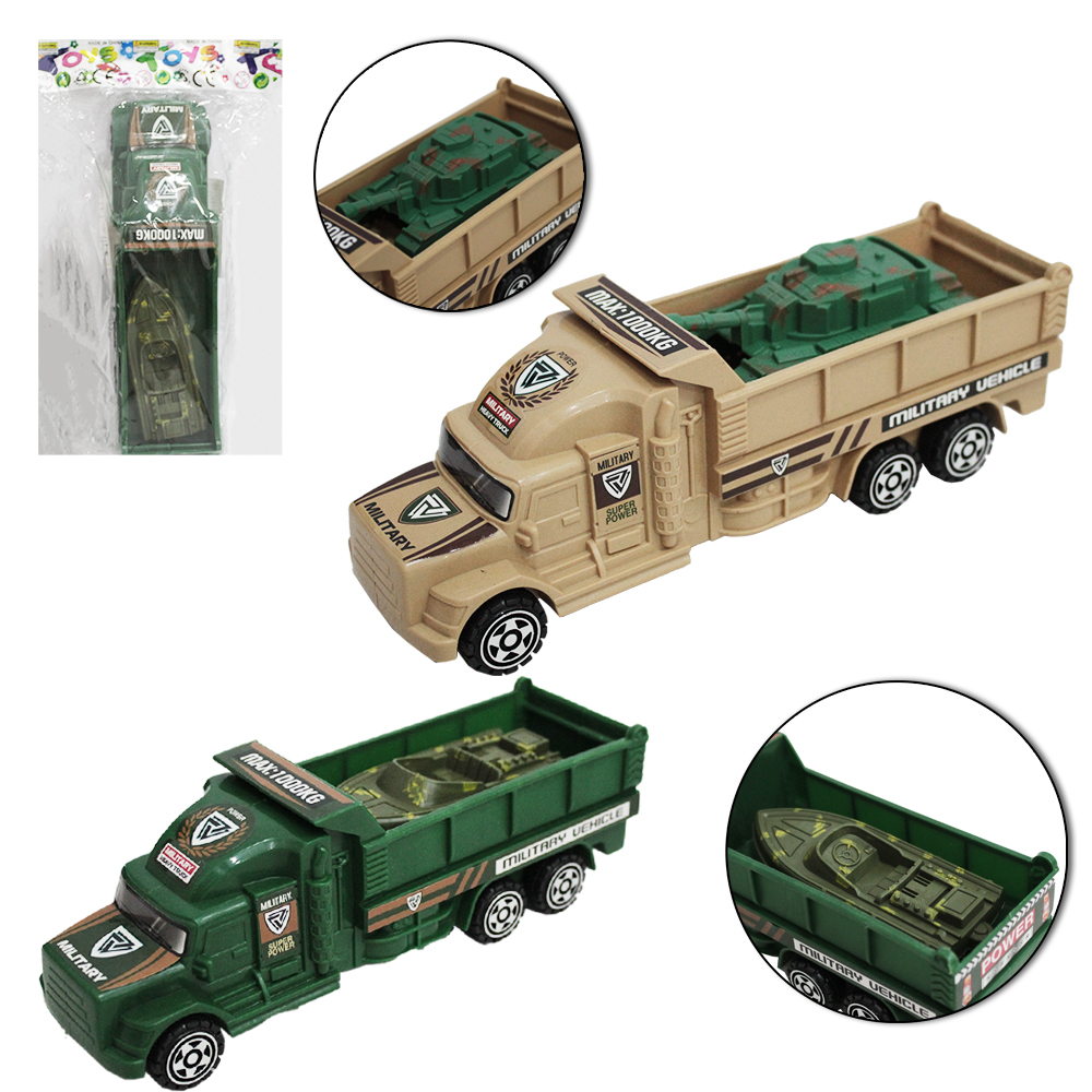 CAMINHAO COM TANQUE DE GUERRA / LANCHA MILITAR RODA LIVRE