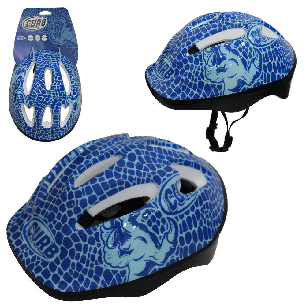 CAPACETE DE PROTECAO INFANTIL DINOSSAURO AZUL