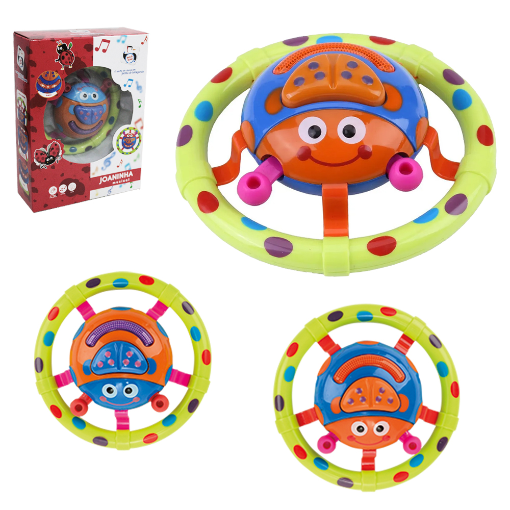 JOANINHA MUSICAL INFANTIL COM LUZ A BATERIA 4X12CM DE Ø
